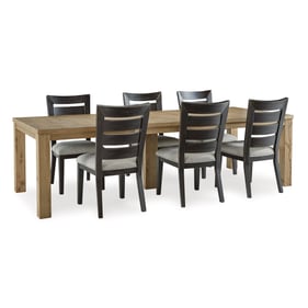 Ashley Furniture Galliden Light Brown Black 7pc Dining Room Set With Ladder...