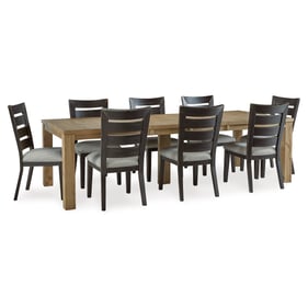 Ashley Furniture Galliden Black Light Brown 9pc Dining Room Set With Ladder...