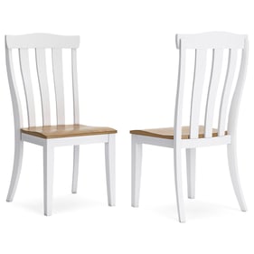 2 Ashley Furniture Ashbryn White Natural Dining Side Chairs