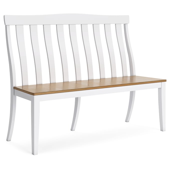 Ashley Furniture Ashbryn White Natural Dining Bench D844-08