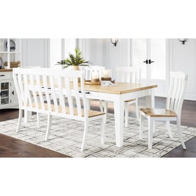 Ashley Furniture Ashbryn White Natural 6pc Dining Room Set