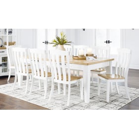 Ashley Furniture Ashbryn White Natural 9pc Dining Room Set