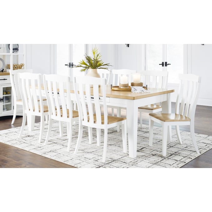 Ashley Furniture Ashbryn White Natural 9pc Dining Room Set D844-DR-S4