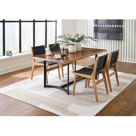 Ashley Furniture Fortmaine Brown Black 5pc Dining Room Set