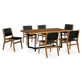 Ashley Furniture Fortmaine Brown Black 7pc Dining Room Set