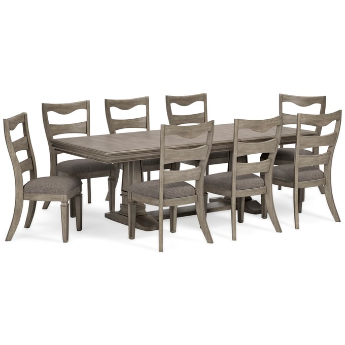 Ashley Furniture Lexorne Gray 9pc Dining Room Set D924-DR-S5