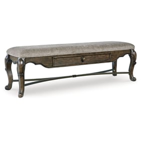 Ashley Furniture Maylee Dark Brown Upholstered Storage Bench