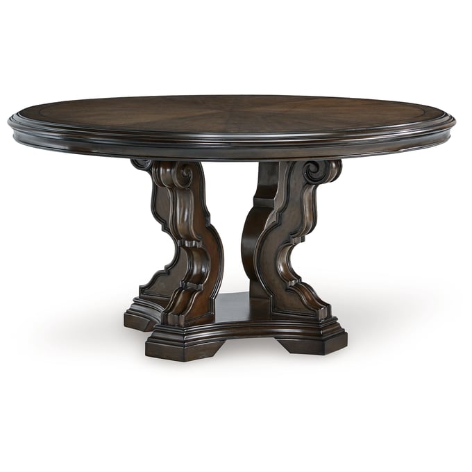 Ashley Furniture Maylee Dark Brown Round Dining Table D947D7