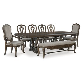 Ashley Furniture Maylee Dark Brown 8pc Dining Room Set