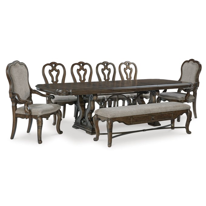 Ashley Furniture Maylee Dark Brown 8pc Dining Room Set D947-DR-S4