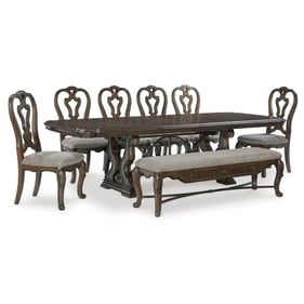 Ashley Furniture Maylee Dark Brown 8pc Dining Room Set With Armless Chair