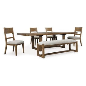 Ashley Furniture Cabalynn Oatmeal Light Brown 6pc Dining Room Set