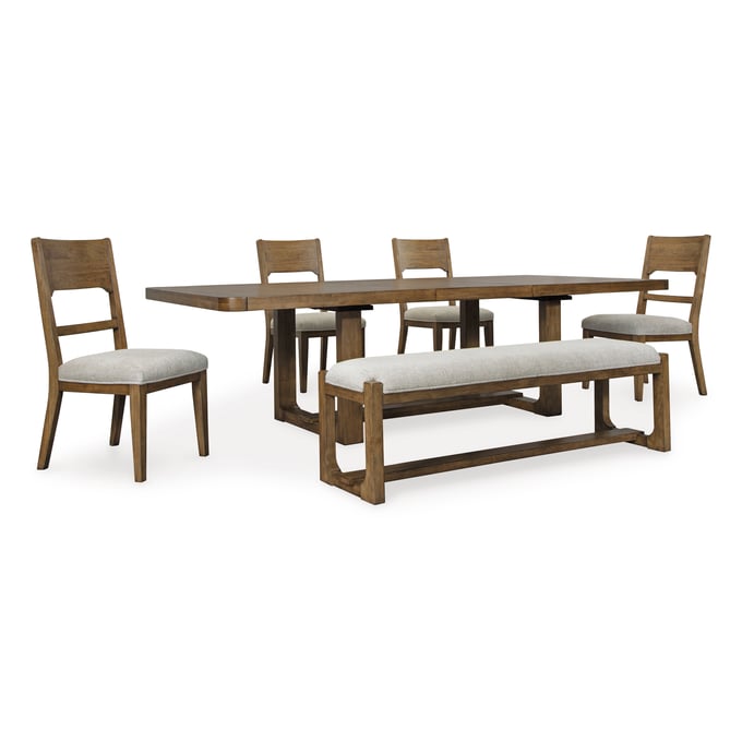 Ashley Furniture Cabalynn Oatmeal Light Brown 6pc Dining Room Set D974-DR-S2