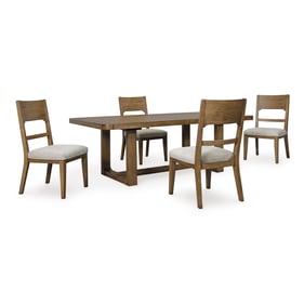 Ashley Furniture Cabalynn Oatmeal Light Brown 5pc Dining Room Set