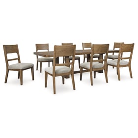 Ashley Furniture Cabalynn Oatmeal Light Brown 9pc Dining Room Set