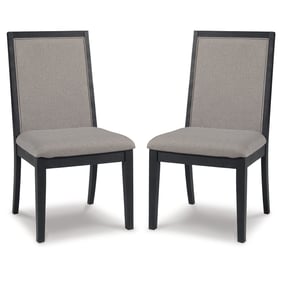 2 Ashley Furniture Foyland Light Gray Black Dining Side Chairs