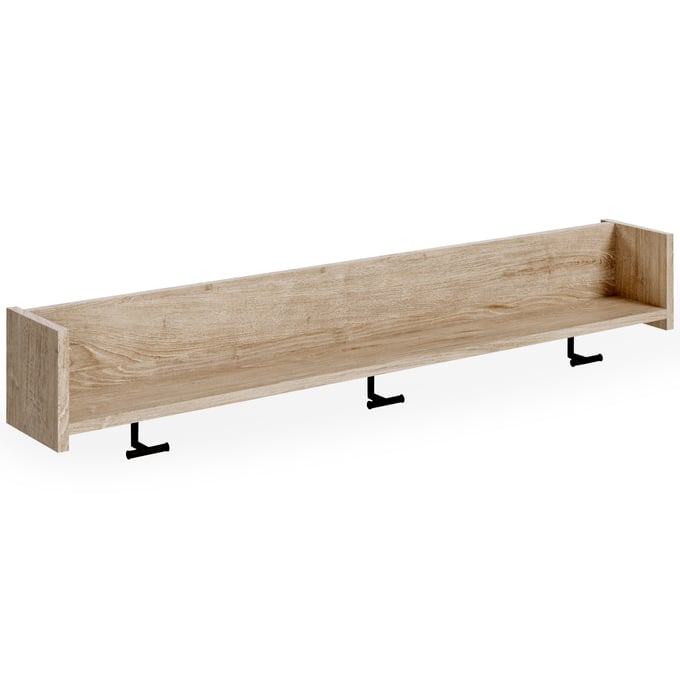 Ashley Furniture Oliah Natural Wall Mounted Coat Rack With Shelf EA2270-151