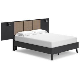 Ashley Furniture Charlang Matte Black Full Panel Platform Bed With 2 Extens...