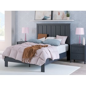 Ashley Furniture Simmenfort Navy Blue 2pc Bedroom Set With Full Platform Pa...