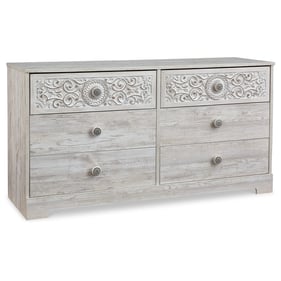 Ashley Furniture Paxberry Whitewash Wood Six Drawers Dresser