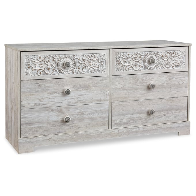 Ashley Furniture Paxberry Whitewash Wood Six Drawers Dresser EB1811-131