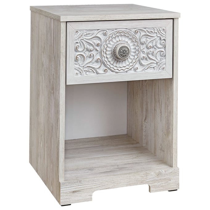 Ashley Furniture Paxberry Whitewash Wood One Drawer Night Stand EB1811-291