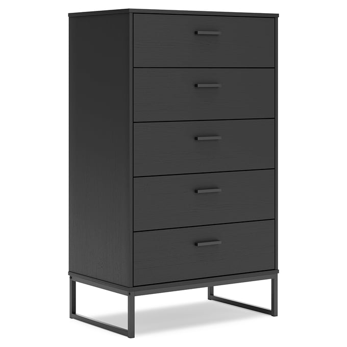 Ashley Furniture Socalle Black Five Drawer Chest EB1865-245