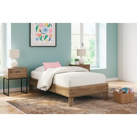 Ashley Furniture Deanlow Honey 2pc Bedroom Set With Twin Platform Bed