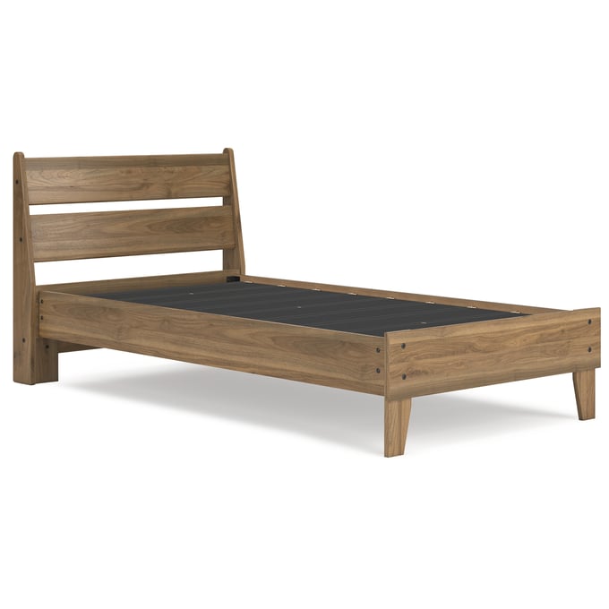 Ashley Furniture Deanlow Honey Twin Platform Panel Bed EB1866B1