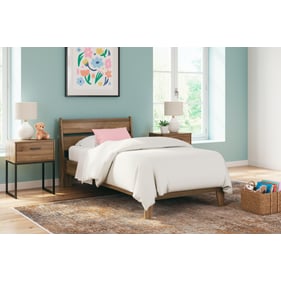 Ashley Furniture Deanlow Honey 2pc Bedroom Set With Twin Panel Bed