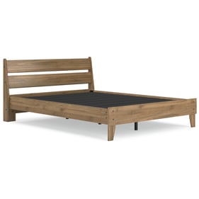 Ashley Furniture Deanlow Honey Queen Platform Panel Bed