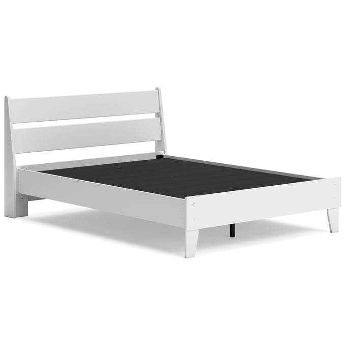 Ashley Furniture Socalle Matte White Full Panel Platform Bed EB1867B2