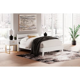 Ashley Furniture Socalle Matte White 2pc Bedroom Set With Full Panel Bed