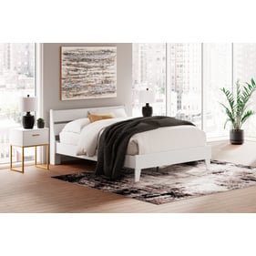 Ashley Furniture Socalle Matte White 2pc Bedroom Set With Queen Panel Bed