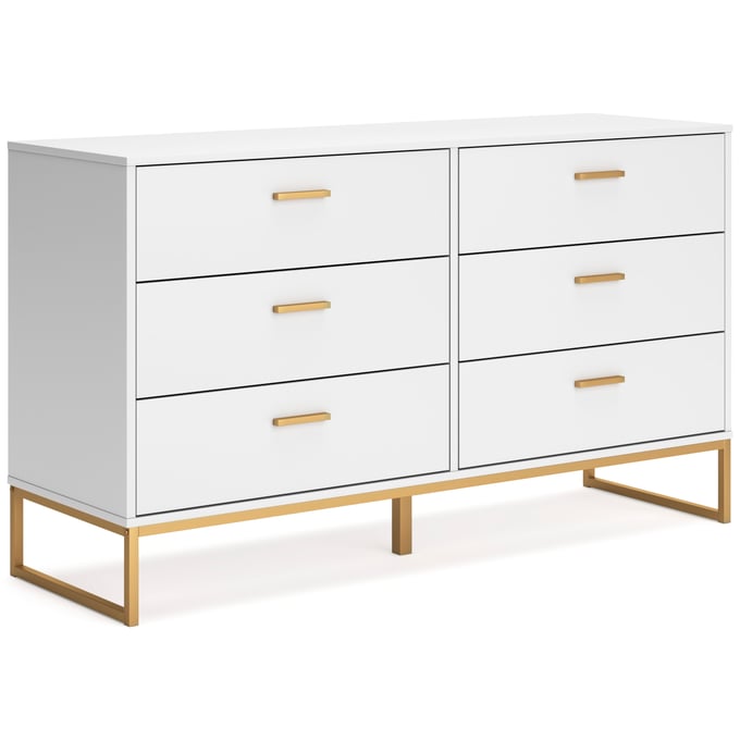 Ashley Furniture Socalle Matte White Six Drawer Dresser EB1867-231