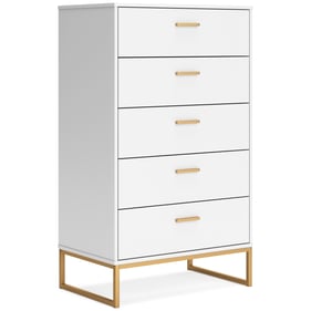 Ashley Furniture Socalle Matte White Five Drawer Chest