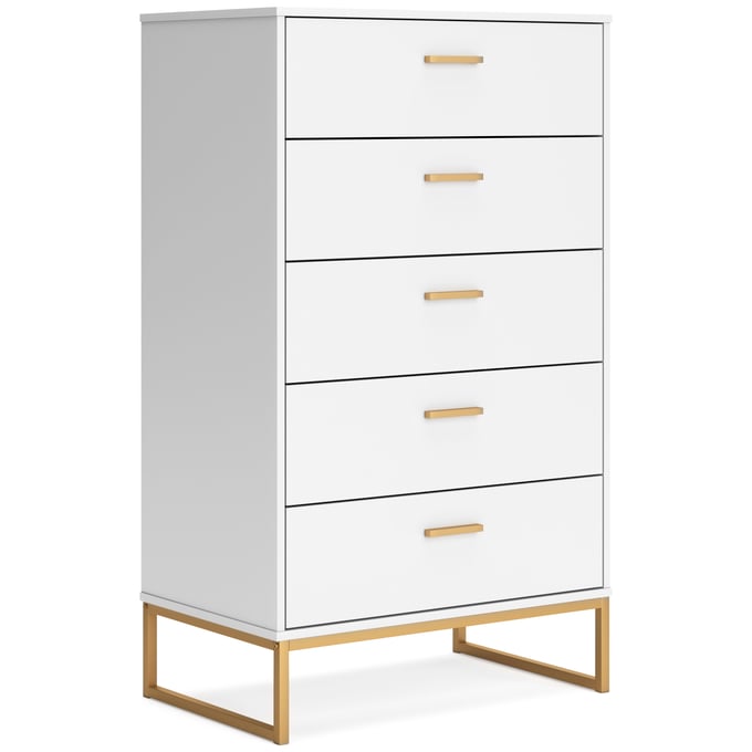 Ashley Furniture Socalle Matte White Five Drawer Chest EB1867-245