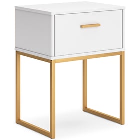 Ashley Furniture Socalle Matte White One Drawer Night Stand