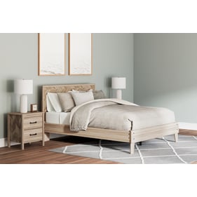 Ashley Furniture Battelle Tan 2pc Bedroom Set With Full Panel Platform Bed