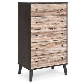 Ashley Furniture Piperton Brown Black Five Drawer Chest