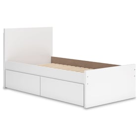 Ashley Furniture Onita White Twin Panel Platform Bed With 1 Side Storage