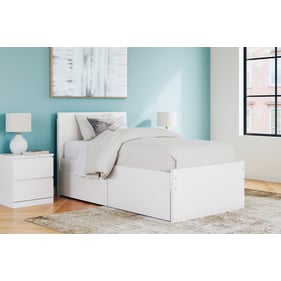 Ashley Furniture Onita White 2pc Bedroom Set With Twin 2 Storage Panel Bed