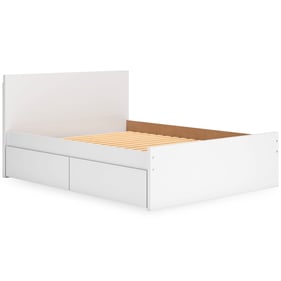 Ashley Furniture Onita White Queen Panel Platform Bed With 1 Side Storage