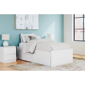 Ashley Furniture Onita White 2pc Bedroom Set With Twin 2 Storage Platform B...