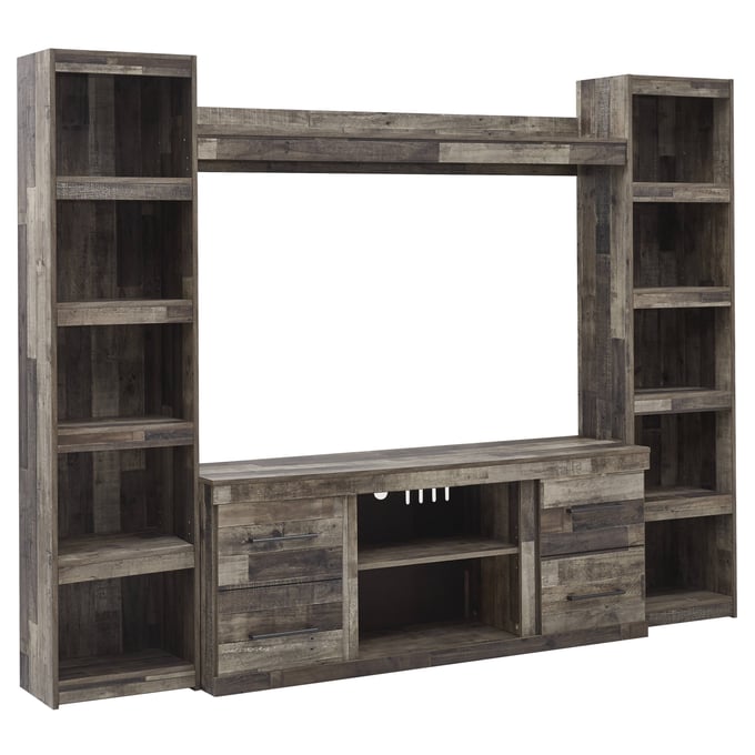 Ashley Furniture Derekson Gray 4pc Entertainment Center EW0200W6