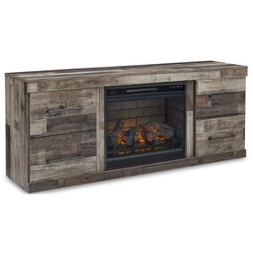 Ashley Furniture Derekson Gray TV Stand With Infrared Fireplace