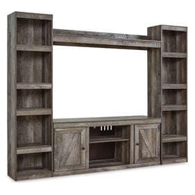 Ashley Furniture Wynnlow Gray Wood 4pc Entertainment Center