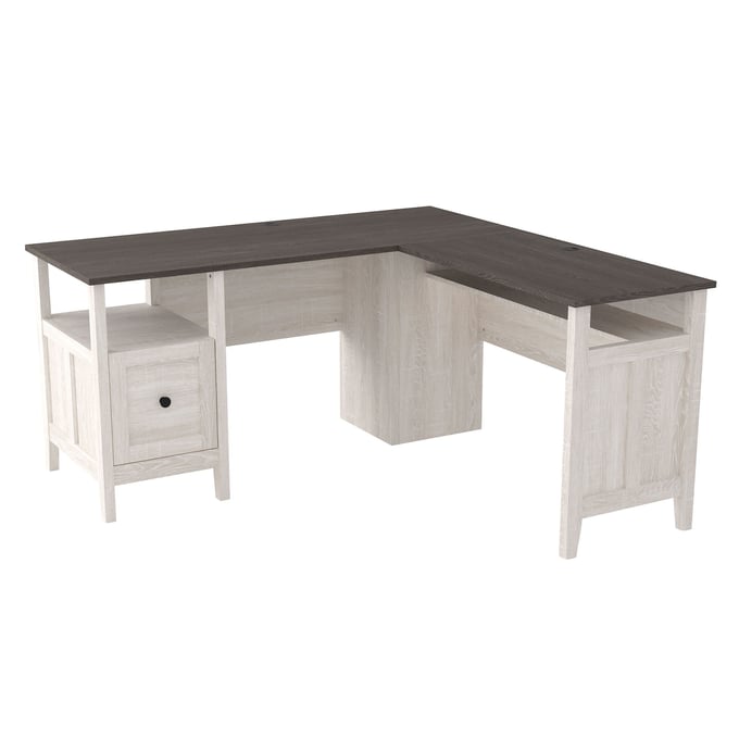 Ashley Furniture Dorrinson Gray Antique White L Desk H287H1