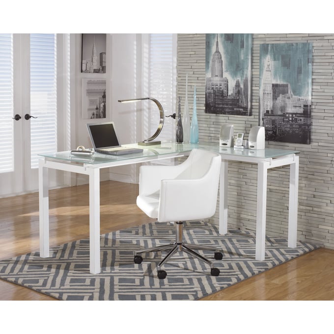 Ashley Furniture Baraga White 2pc Office Furniture Set H410-HO-S1