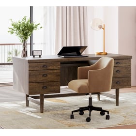 Ashley Furniture Austanny Warm Brown Office Desk And Chair Set